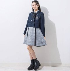 ZIDDY「ホワイトパイピングショート丈テーラードジャケット」(150-160cm)画像