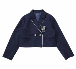 ZIDDY「ホワイトパイピングショート丈テーラードジャケット」(150-160cm)画像