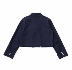 ZIDDY「ホワイトパイピングショート丈テーラードジャケット」(150-160cm)画像