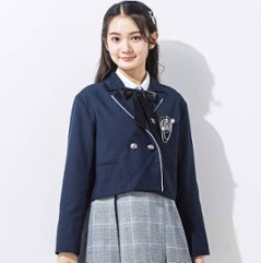 ZIDDY「ホワイトパイピングショート丈テーラードジャケット」(150-160cm)画像