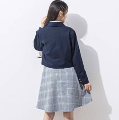 ZIDDY「ホワイトパイピングショート丈テーラードジャケット」(150-160cm)画像