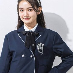 ZIDDY「ホワイトパイピングショート丈テーラードジャケット」(150-160cm)画像