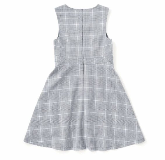 ZIDDY「シフォンプリーツ入りチェック柄ジャンパースカート」 (150-160cm) 画像