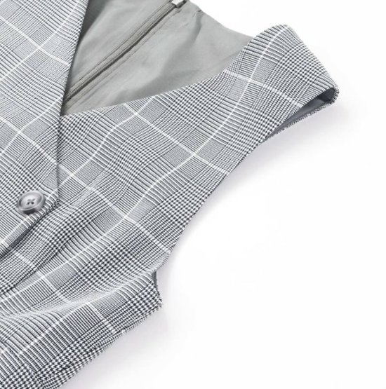 ZIDDY「シフォンプリーツ入りチェック柄ジャンパースカート」 (150-160cm) 画像