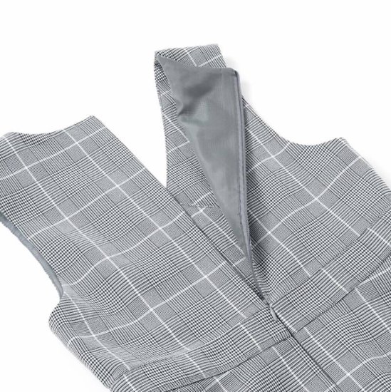 ZIDDY「シフォンプリーツ入りチェック柄ジャンパースカート」 (150-160cm) 画像