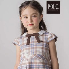 SLAP SLIP(スラップスリップ) 「【POLO BCSコラボ】袖切り替えジャケット+襟リボン付きチェックワンピース(110~130cm)」画像