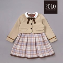 SLAP SLIP(スラップスリップ) 「【POLO BCSコラボ】袖切り替えジャケット+襟リボン付きチェックワンピース(110~130cm)」画像