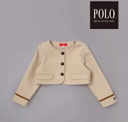 SLAP SLIP(スラップスリップ) 「【POLO BCSコラボ】袖切り替えジャケット+襟リボン付きチェックワンピース(110~130cm)」画像