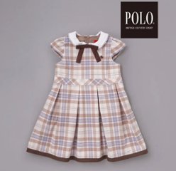 SLAP SLIP(スラップスリップ) 「【POLO BCSコラボ】袖切り替えジャケット+襟リボン付きチェックワンピース(110~130cm)」画像