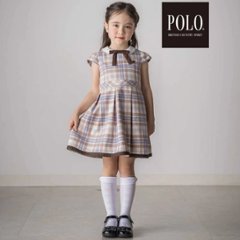 SLAP SLIP(スラップスリップ) 「【POLO BCSコラボ】袖切り替えジャケット+襟リボン付きチェックワンピース(110~130cm)」画像