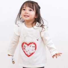 SLAP SLIP【スララク/防汚加工/オーガニックコットン】ときめきデザイン女の子長袖Tシャツ(80~130cm)【メール便送料198円対応】画像