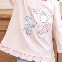 SLAP SLIP【スララク/防汚加工/オーガニックコットン】ときめきデザイン女の子長袖Tシャツ(80~130cm)【メール便送料198円対応】画像