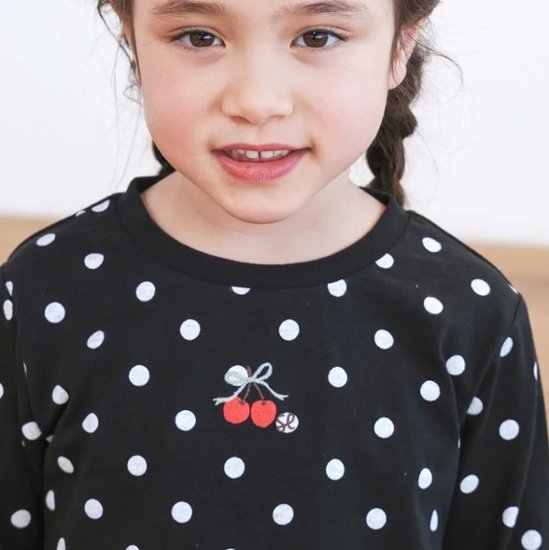 SLAP SLIP【スララク/防汚加工/オーガニックコットン】ときめきデザイン女の子長袖Tシャツ(80~130cm)【メール便送料198円対応】画像