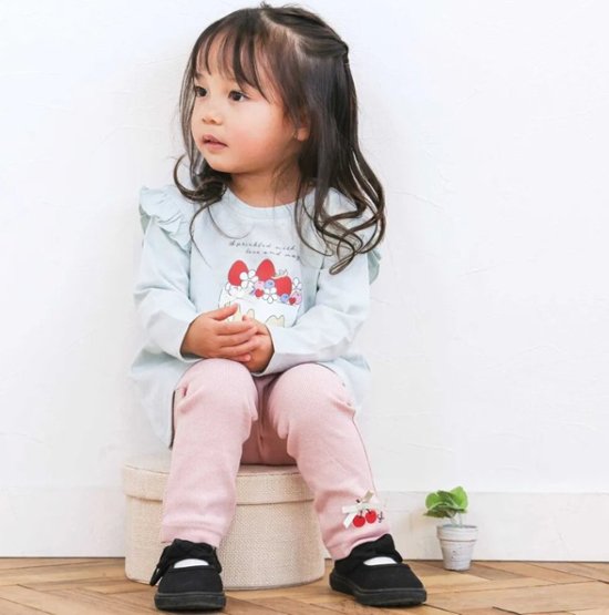 SLAP SLIP【スララク/防汚加工/オーガニックコットン】ときめきデザイン女の子長袖Tシャツ(80~130cm)【メール便送料198円対応】画像