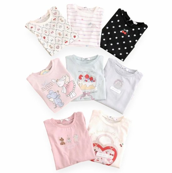 SLAP SLIP【スララク/防汚加工/オーガニックコットン】ときめきデザイン女の子長袖Tシャツ(80~130cm)【メール便送料198円対応】画像