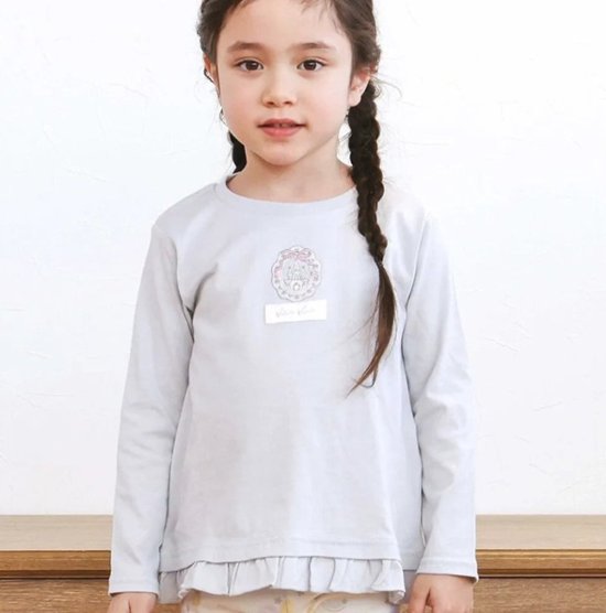 SLAP SLIP【スララク/防汚加工/オーガニックコットン】ときめきデザイン女の子長袖Tシャツ(80~130cm)【メール便送料198円対応】画像