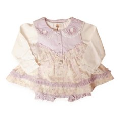 Souris(スーリー) 「丸襟フラワープリントonフラワー刺繍 ミルキースーツ 642」（80-90cm）画像