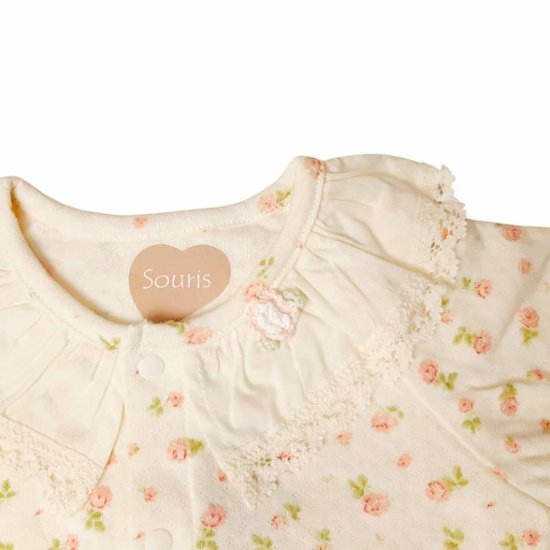 Souris(スーリー)「スタイ付きフラワーPt２WAYベビードレス」(F) 【メール便送料無料】画像