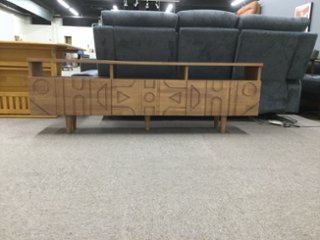 【無垢材】テレビ台｜パイン　170㎝テレビボード｜彫刻入り｜ブラウン｜大川家具　画像