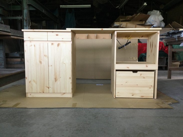 北欧パイン材 伸縮キッチンカウンター オイル仕上げ 天然木 無垢材　サトモク画像