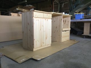 北欧パイン材 伸縮キッチンカウンター オイル仕上げ 天然木 無垢材　サトモク画像