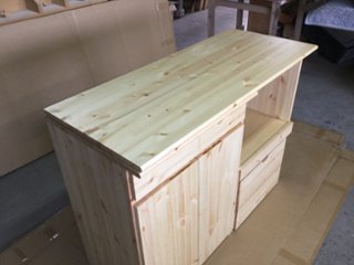 北欧パイン材 伸縮キッチンカウンター オイル仕上げ 天然木 無垢材　サトモク画像