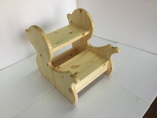 【白アヒルの木製踏み台】 2段 子供用 ステップ 踏み台 ローチェア ニュージーランドパイン 無垢材 オスモオイル仕上げ F☆☆☆☆ [手洗い/トイレトレーニング/お受験/ギフト]画像