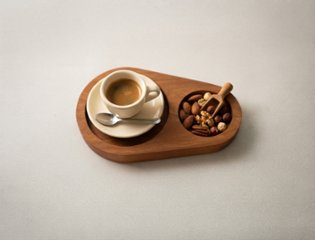 オーク材のコーヒートレイ、ティータイム用の木製サービングトレイ、無垢材トレイ、コーヒーサービングエスプレッソトレイ、サトモクショップ画像