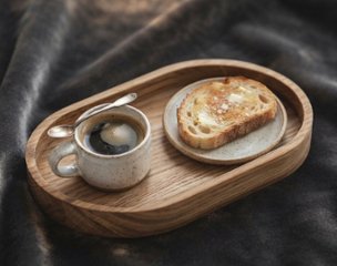 オークトレイ、手作り木製小皿、木製チーズプレート、モダンなバスルームトレイ、キッチンバレット、キーの画像