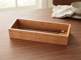 【箸入れ】プレゼント　無垢　ブラックチェリー　父の日　母の日　カトラリー　オイル仕上げ　画像
