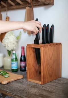 人気アイテムナイフホルダｰ/Knife holder - solid wood | Cherry/キッチンナイフ画像