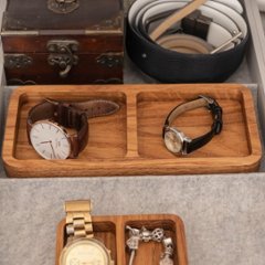 木製オーガナイザーオーク材トレイ、プレートナチュラル10 x 22 cmデスクアクセサリー 天然のクルミ油画像