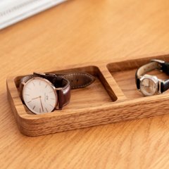 木製オーガナイザーオーク材トレイ、プレートナチュラル10 x 22 cmデスクアクセサリー 天然のクルミ油画像