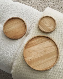 オーク材のモーニングトレイ｜トレイ 丸  朝食 木製 皿 日本製 トースト デザートトレイ22cm 洋食器 木の皿 母の日 誕生日 ギフト プレゼント画像