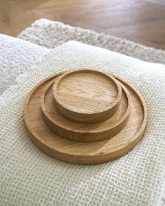 オーク材のモーニングトレイ｜トレイ 丸  朝食 木製 皿 日本製 トースト デザートトレイ22cm 洋食器 木の皿 母の日 誕生日 ギフト プレゼント画像