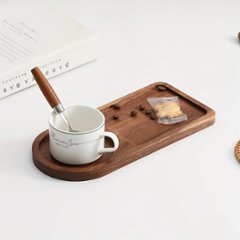 半月 かまぼこ型 半月盆 トレー 丸 お盆 カフェ 実用的 高級 無垢 ウォールナット木製 おしゃれ プレート D型 トレイ ランチョンマットの画像