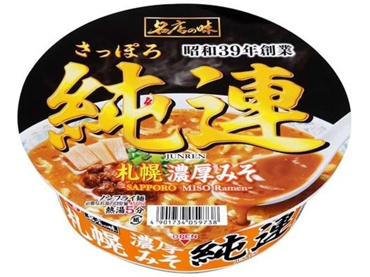 サッポロ一番 名店の味 純連札幌濃厚みそ大口径  ×12 【全国送料無料】(一部地域別途)画像