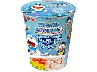 明星 映画ドラえもん シーフード味ヌードル  ×12 【全国送料無料】(一部地域別途)の画像