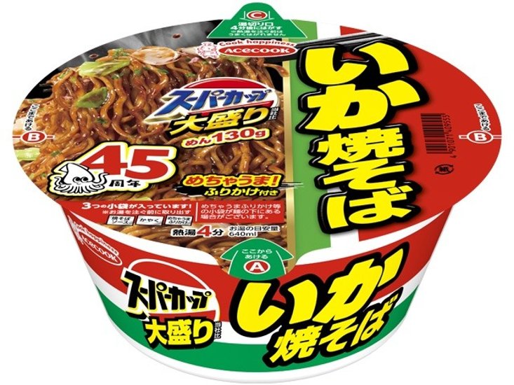 エース スーパーカップ 大盛りいか焼そば  ×12 【全国送料無料】(一部地域別途)画像