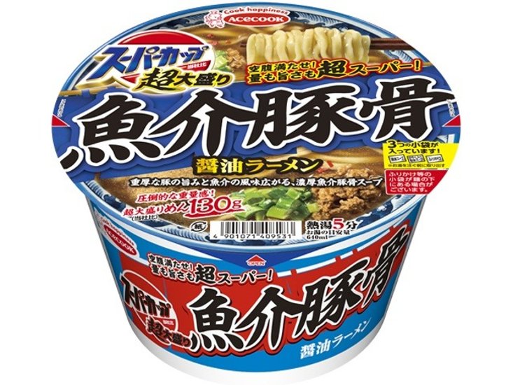 エース スーパーカップ超大盛り魚介豚骨醤油ラーメン  ×12 【全国送料無料】(一部地域別途)画像