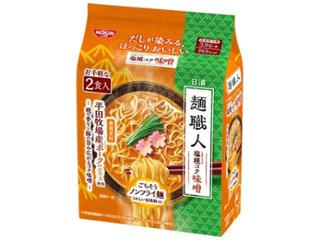 日清 麺職人塩糀コク味噌 ２食パック ×18 【全国送料無料】(一部地域別途) ,18個のまとめ買いの画像