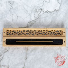 お香立て 竹製｜透かし彫りの木製お香ケース画像