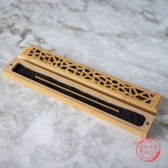 お香立て 竹製｜透かし彫りの木製お香ケース画像