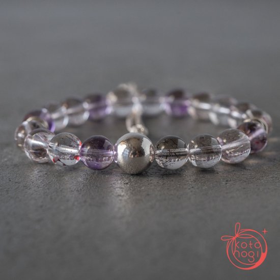 【魔除け・潜在能力・浄化】お守りブレスレット「甘露」スーパーセブン シルバー925 カレンシルバー画像