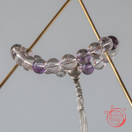 【魔除け・潜在能力・浄化】お守りブレスレット「甘露」スーパーセブン シルバー925 カレンシルバー画像