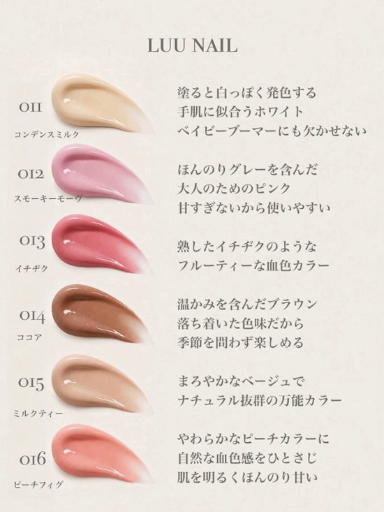LUUカラージェル10色セット画像