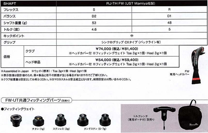 RomaRo Ray TYPE R FW(フェアウエイウッド）FW3／FW5／FW7画像
