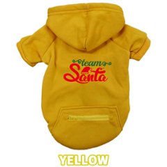 クリスマス柄 【TEAM SANTA】 犬用パーカー スウェットパーカー ジップポケット付き犬服 超小型犬〜大型犬 お好きな犬服やTシャツ等にもプリント出来ます画像