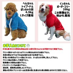 クリスマス柄 【TEAM SANTA】 犬用パーカー スウェットパーカー ジップポケット付き犬服 超小型犬〜大型犬 お好きな犬服やTシャツ等にもプリント出来ます画像