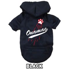 愛犬の名入れが出来る メジャーリーグチーム風パロディー柄 犬用ヨットパーカー チームロゴ/野球チーム風/デコピン風 犬服 超小型犬〜大型犬 お好きな犬服やTシャツ等にもプリント出来ます画像